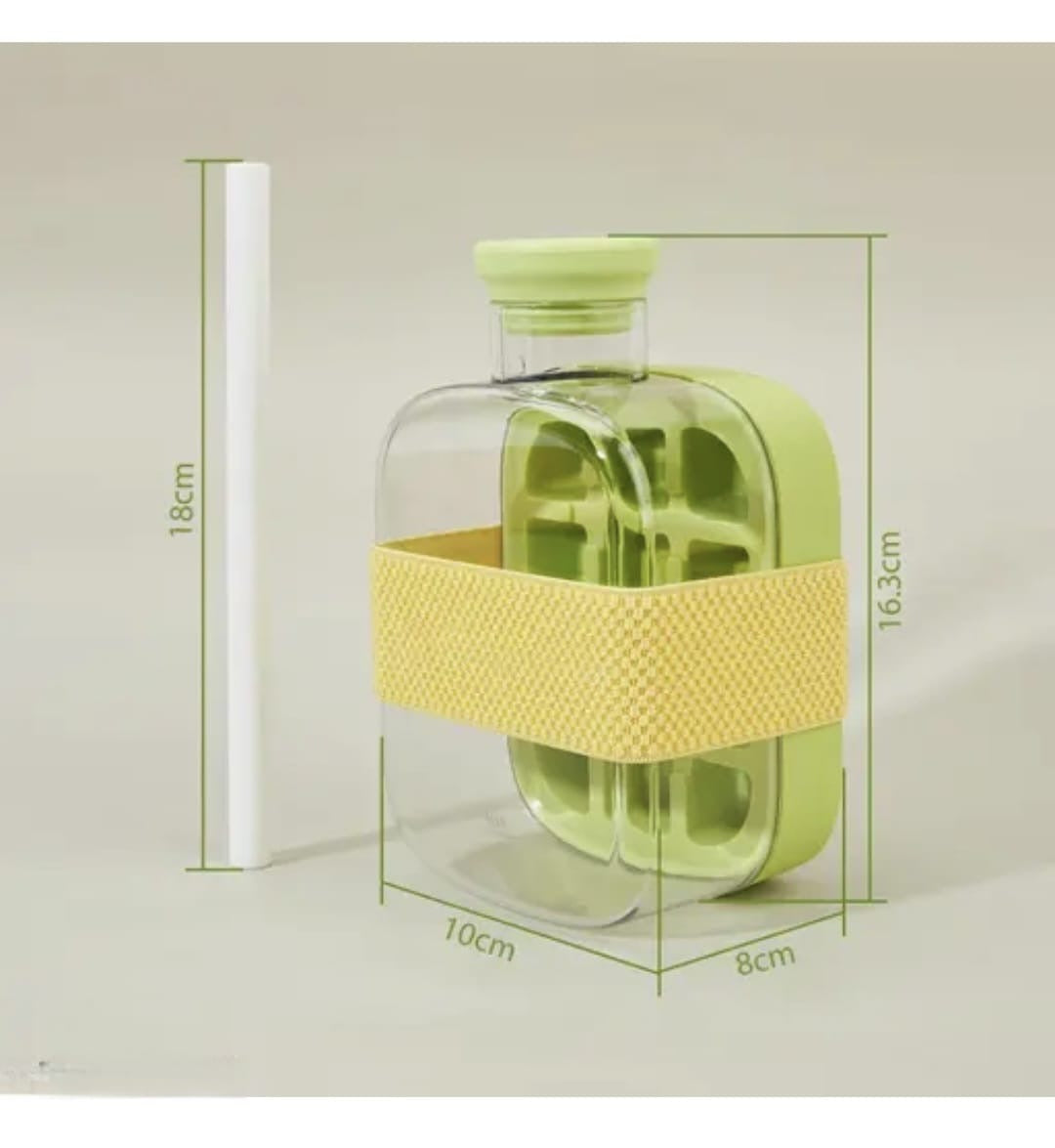 2-in-1 Foldable Ice Cube Tray 🧊 with Storage Box & Reusable Straw ❄️