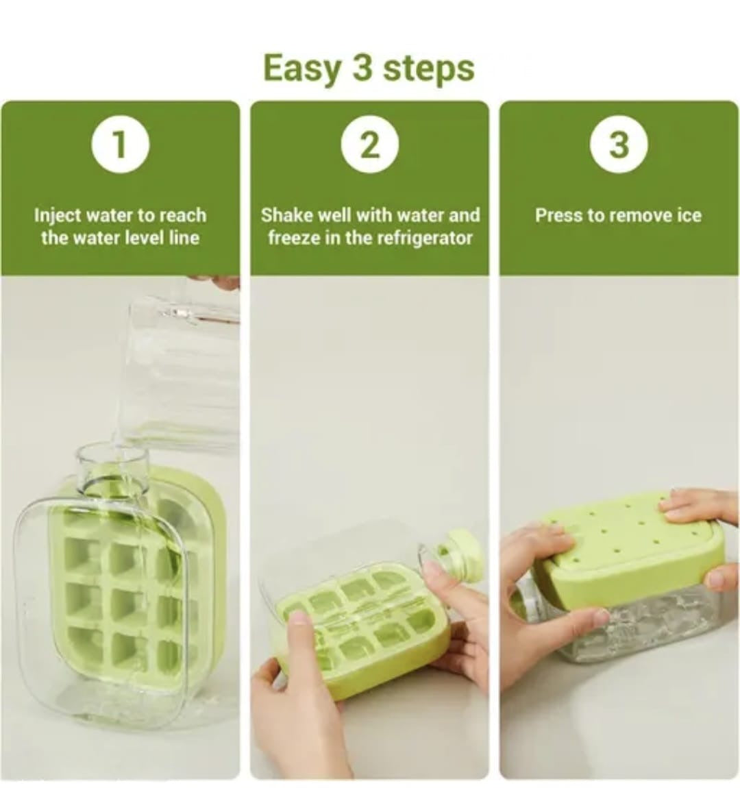2-in-1 Foldable Ice Cube Tray 🧊 with Storage Box & Reusable Straw ❄️